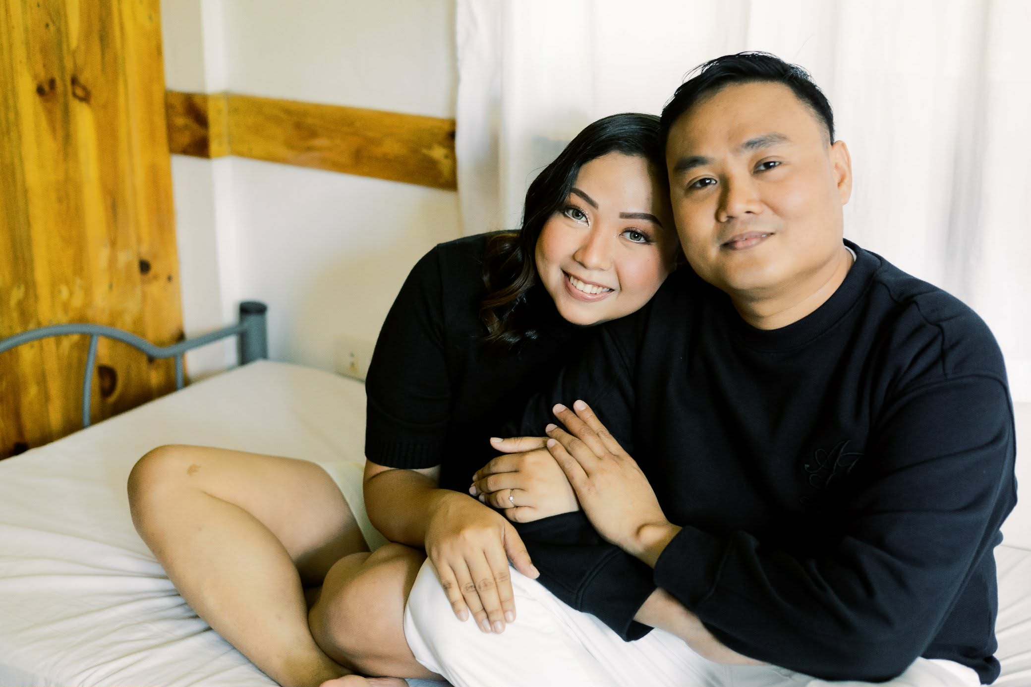 Couple smiling together